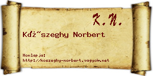 Kőszeghy Norbert névjegykártya