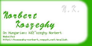 norbert koszeghy business card